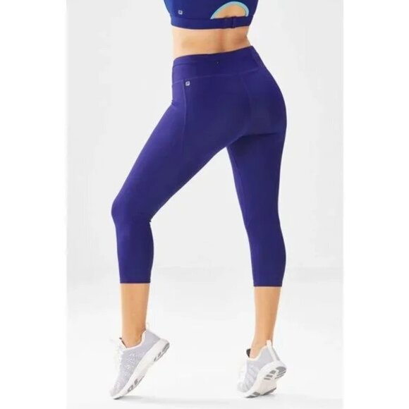 FABLETICS Gia Powerlite Purple Crop Back Zipper Pockets Workout Leggings M / L - Picture 1 of 9